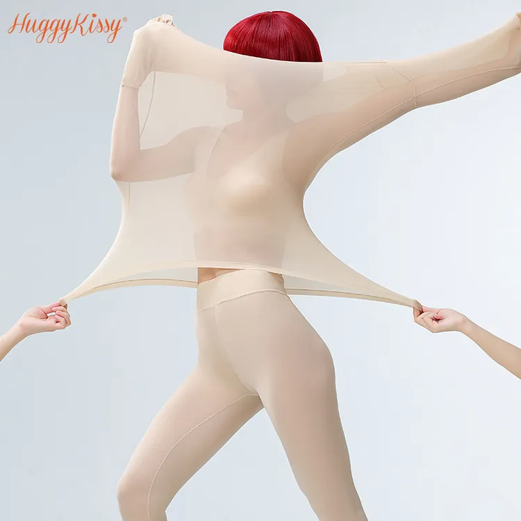 秋冬季女士紧身美肤衣超薄隐形无痕面膜衣长袖保暖套装打底衫女