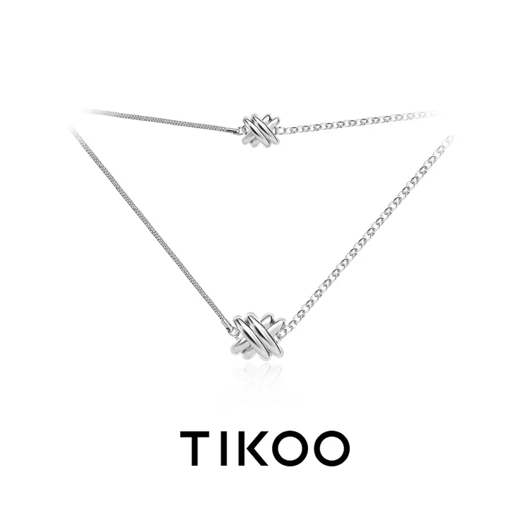 TIKOO 铜合金项链 小众设计项链长款叠戴颈链女生首饰