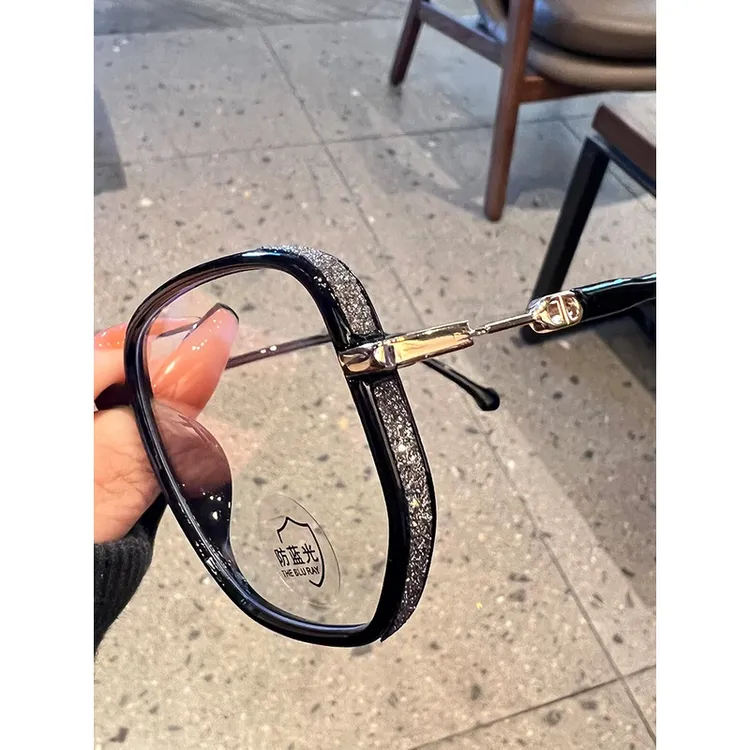  多边形近视眼镜女ins风可配有度数防蓝光黑框素颜大框显瘦眼睛架