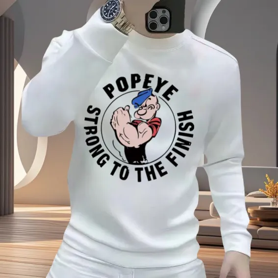 加绒加厚重磅卫衣男秋冬美式复古做旧潮流外套宽松圆领无帽上衣服