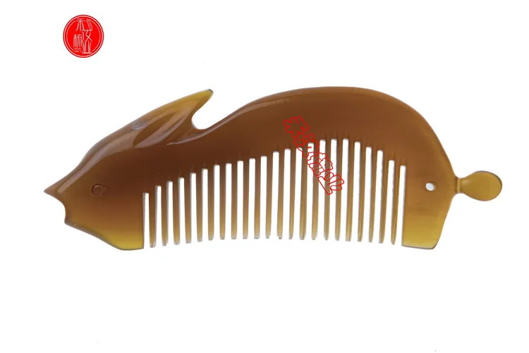 兔子造型牦牛牛角梳无静电易携带送礼佳品