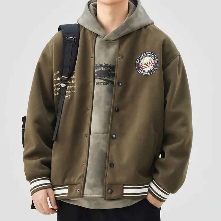 美式潮流刺绣男女同款运动棒球服夹克外套秋冬季新款宽松百搭情侣