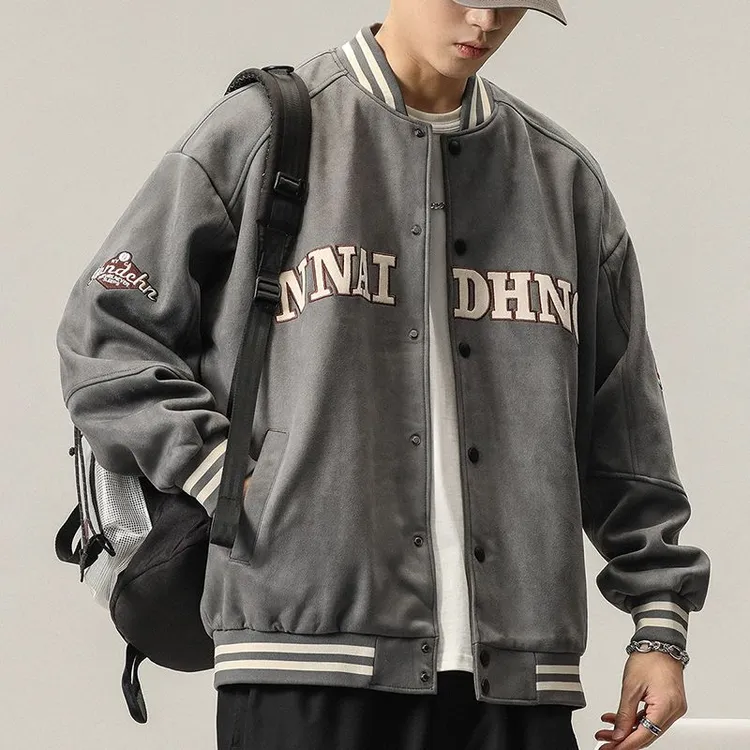 美式潮牌刺绣棒球服外套男女同款2024秋冬新款宽松飞行员工装潮流