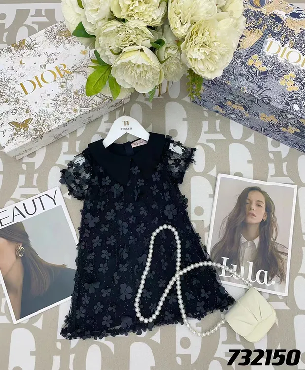 女童连衣裙夏季2024新款吊带小中童立体蝴蝶礼服裙宝宝洋气公主裙