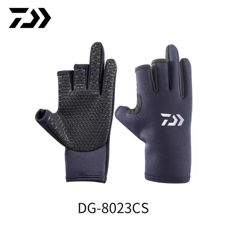 DAIWA/达亿瓦23款DG-8023 CS秋冬季防滑保暖钓鱼手套路亚台钓手套