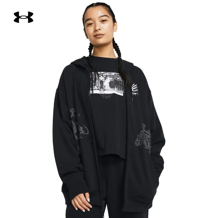 安德玛UACURRY龙年李小龙联名女子连帽运动外套 1383216