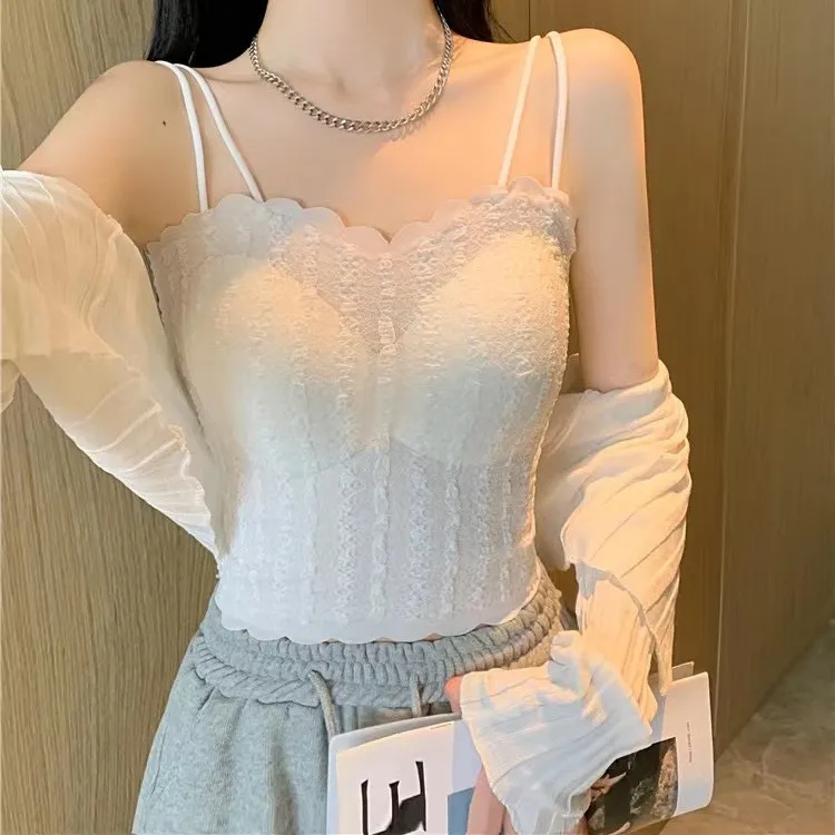 辣妹吊带背心女带胸垫内搭2023新款抹胸美背内衣女防走光打底上衣