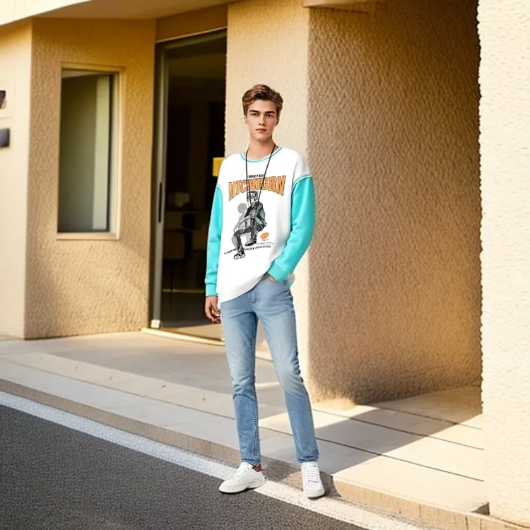 秋季男上衣卫衣男校园风时尚上衣不规则风潮流百搭外套爆款新款