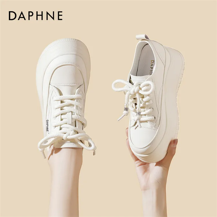 达芙妮新中式国风休闲鞋女2024夏季新款透气内增高厚底松糕底板鞋