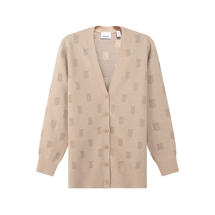 未使用 BURBERRY/博柏利 女款宽松版V领针织开衫羊毛衫 80571381