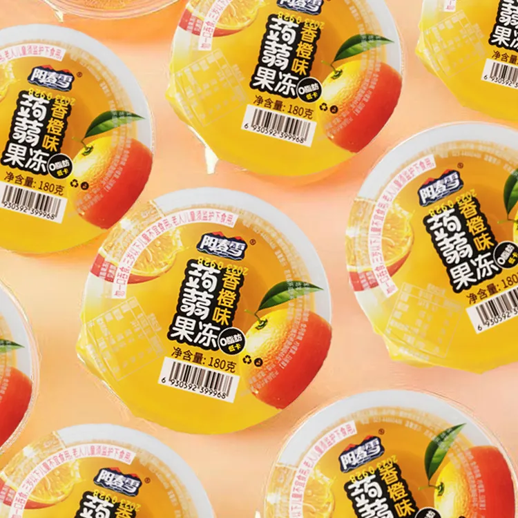 蒟蒻果冻180g大杯香橙味果冻整箱水果儿童零食吸吸果冻