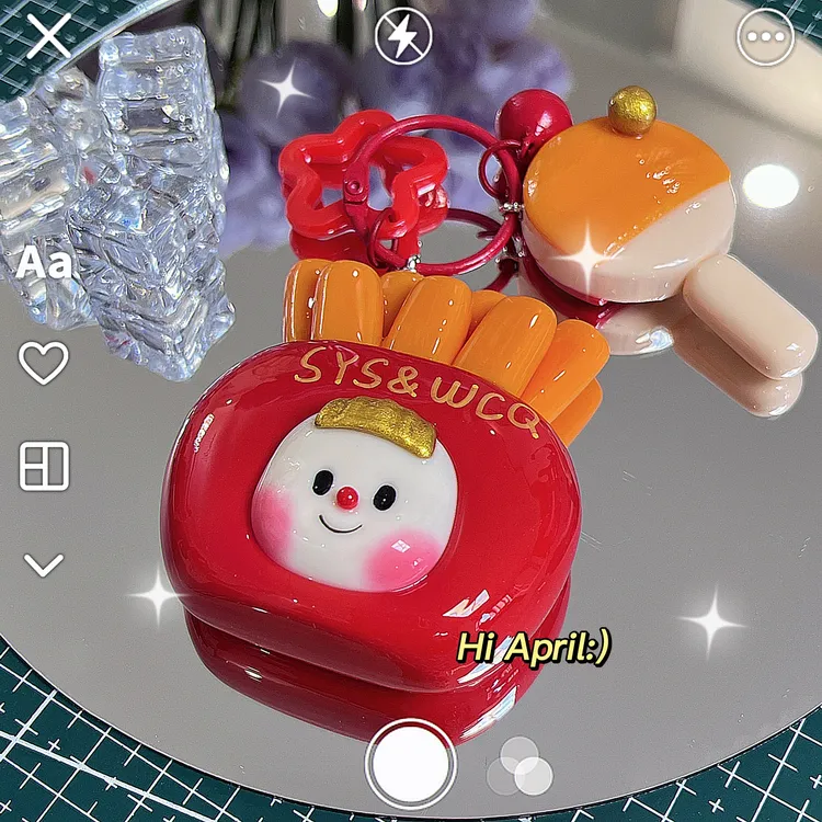 莎头纯手工定制薯条多妹挂件乒乓球特别定制款粘土树脂款stp专属