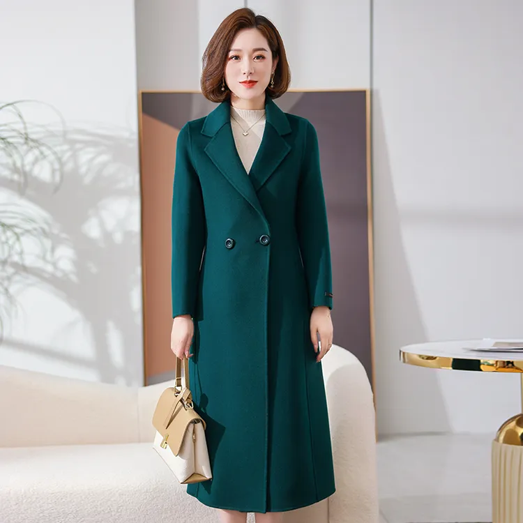 2025秋冬新款妈妈装大衣女装气质长款流行呢子羊毛呢外套女高级感