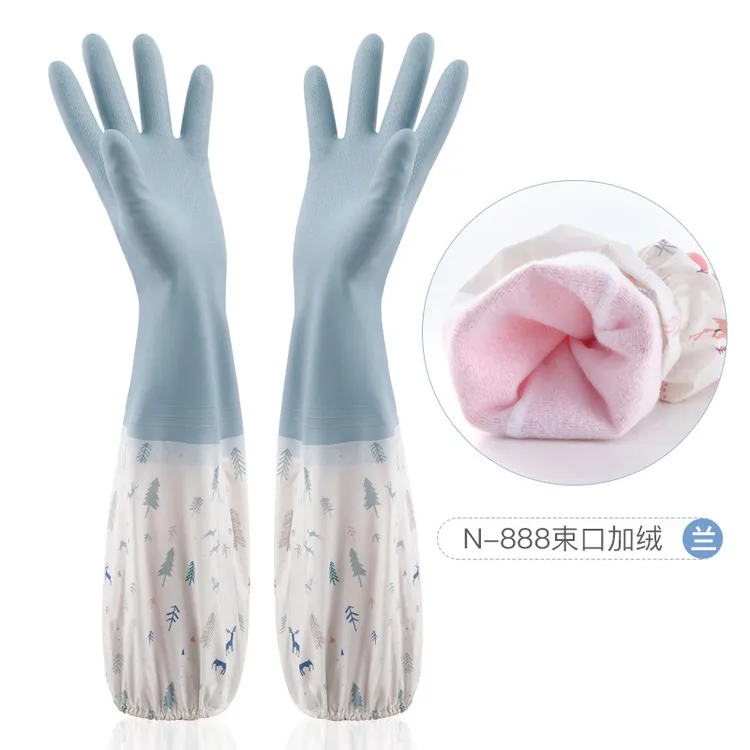 【家务帮手】加厚家用清洁手套橡胶手套厨房刷锅透明洗碗洗衣手套