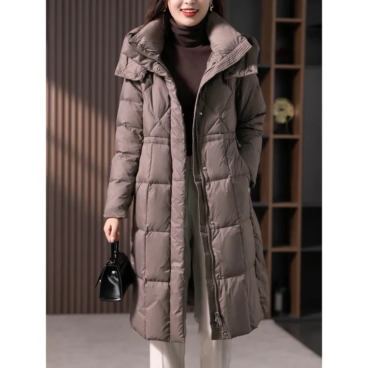 原形高端羽绒服2025冬季新款韩版时尚收腰白鸭绒87583