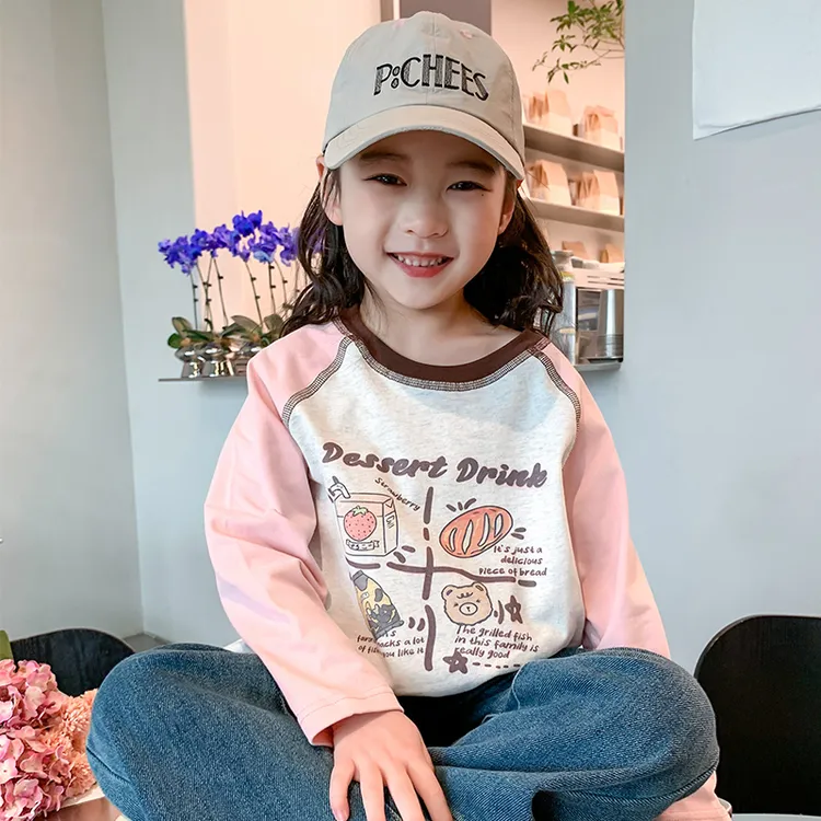 女童长袖t恤春秋款洋气儿童装春秋装女孩秋季打底衫纯棉卫衣上衣