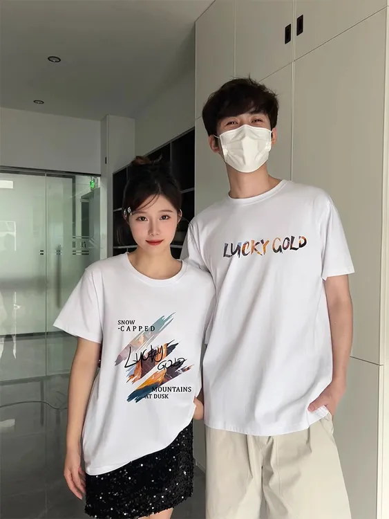 情侣装短袖t恤夏季新款爆款宽松潮流短袖t恤男女情侣韩版高档洋气