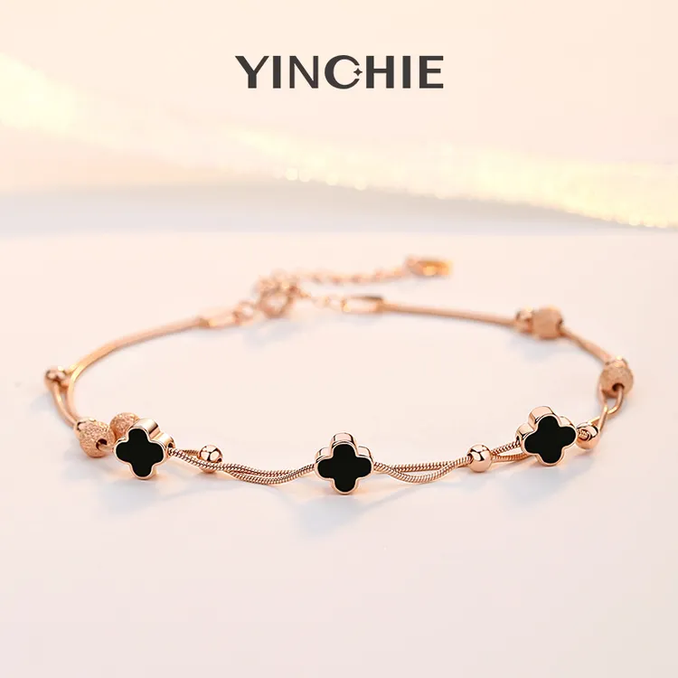 银千惠 925银脚链 2025年四叶草纯银脚链新款女款生日礼物送女友