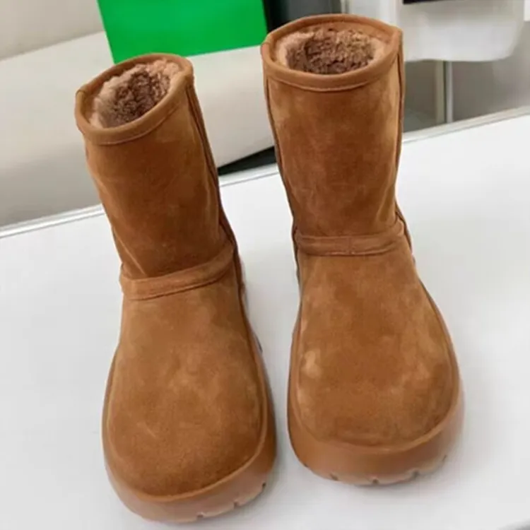 皮毛一体雪地靴女2025年冬季新款厚底增高加绒加厚保暖防滑棉鞋潮