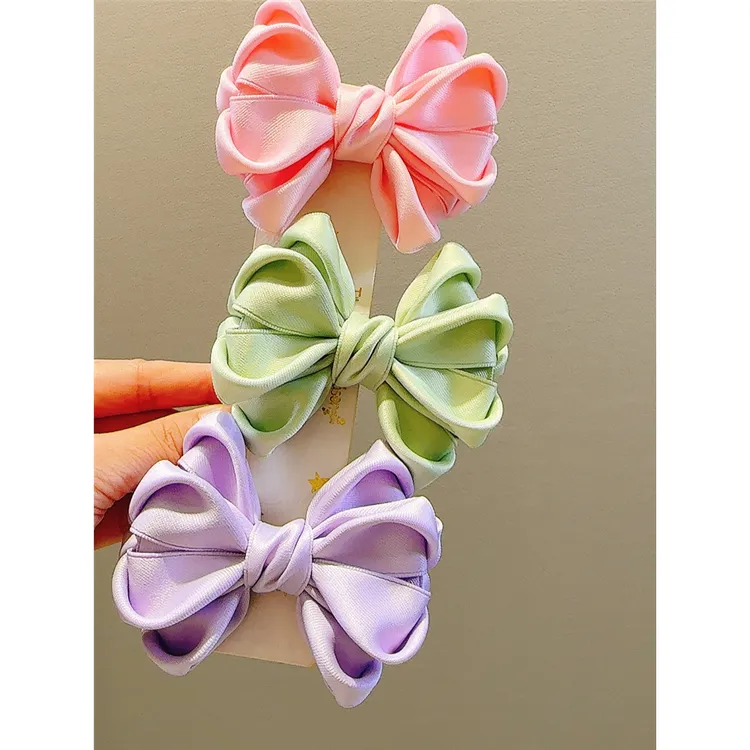 韩国儿童发饰蝴蝶结发夹公主气质顶夹女童丸子头发卡女孩边夹头饰