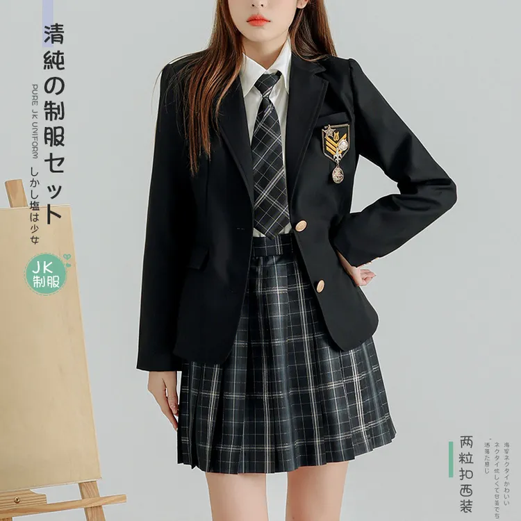 jk两粒扣西装日系基础款春夏JK制服小西装女外套学院风jk套装直供