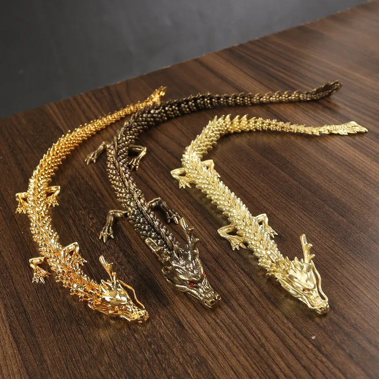 黄铜3D可活动龙中国三爪五爪神金龙摆件古玩生肖铜龙工艺品活动龙