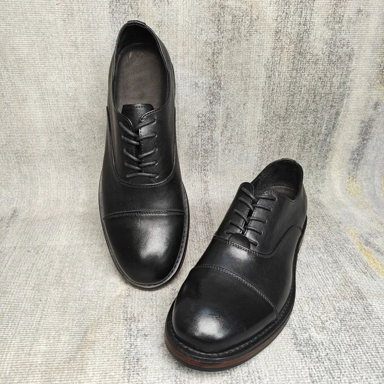 商务正装牛津款三接头马皮皮鞋水洗上色婚鞋时尚休闲真皮手工男鞋