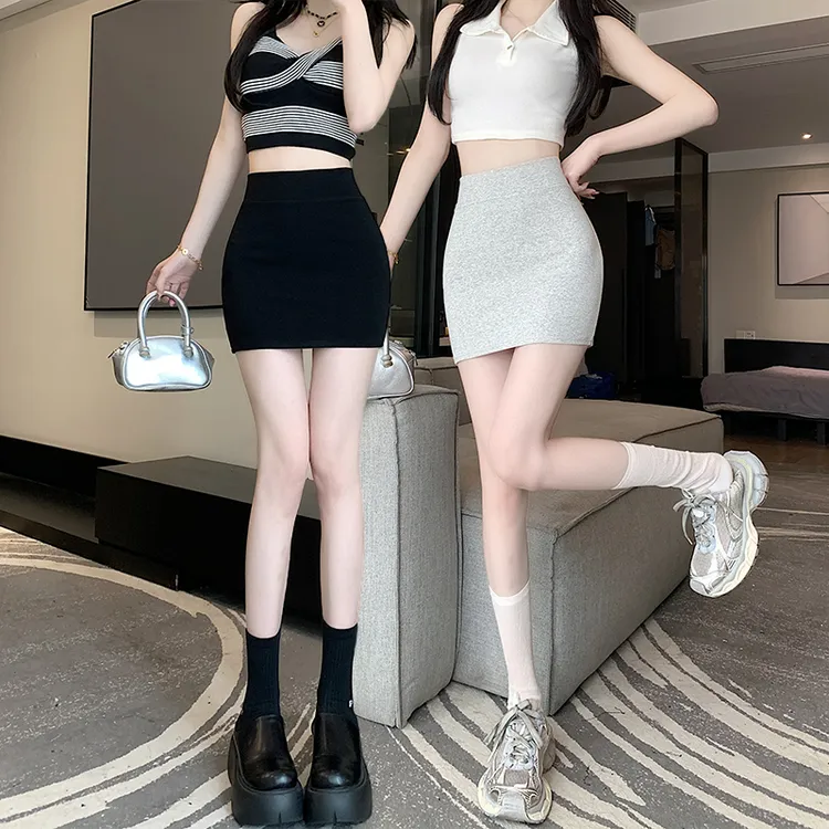 辣妹紧身包臀短裙夏季2025新款弹力高腰修身显瘦半身裙防走光纯欲