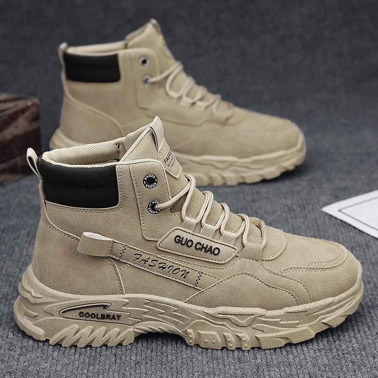 秋季高帮劳保鞋时尚工装鞋高帮休闲鞋