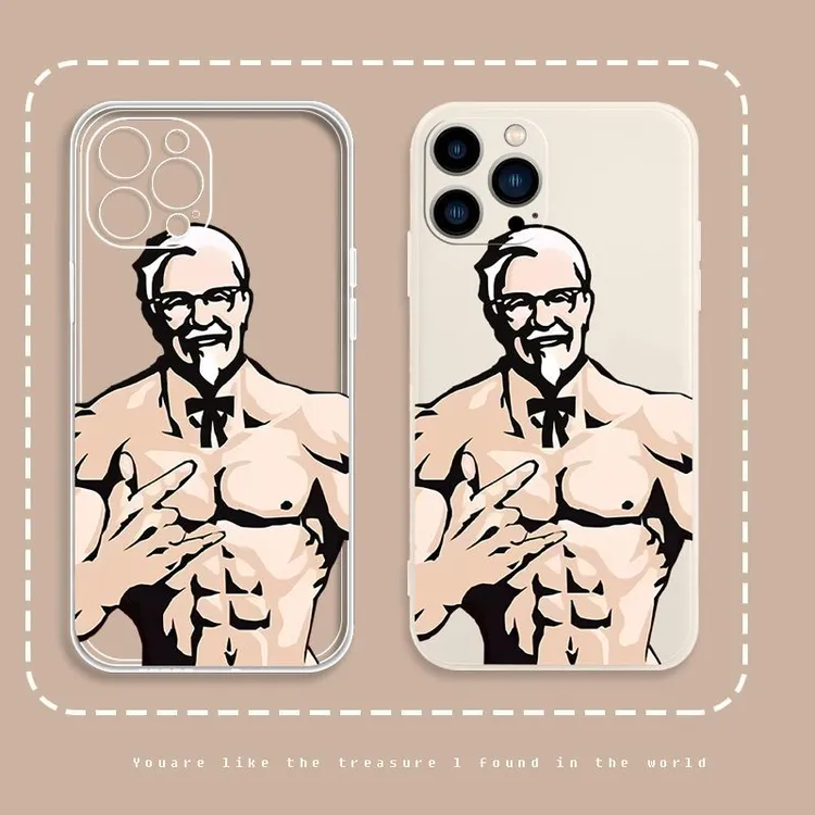 肌肉肯德基老爷爷手机壳适用iPhone13华为OPPO荣耀vivo小米iQOO软