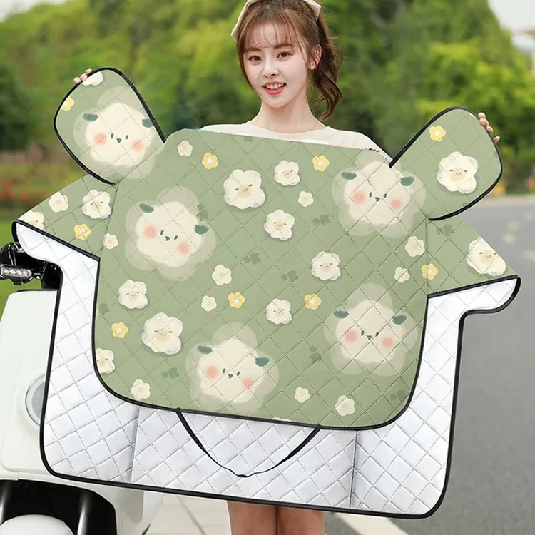 电动车挡风被夏季遮阳防晒遮阳被高颜值夏天薄款防风防紫外线罩子