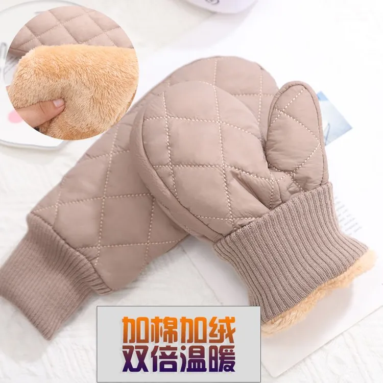 手套女冬季加绒加厚防风保暖连指手套高颜值户外休闲滑雪骑行手套