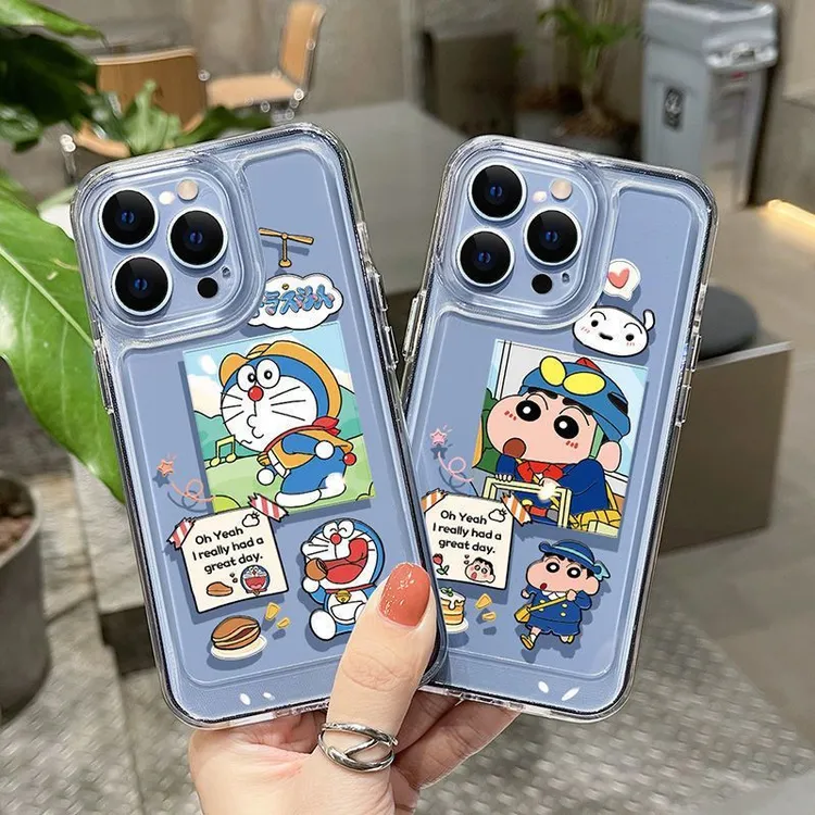 可爱叮当猫适用苹果13手机壳iPhone14全包12promax防摔xr保护套11