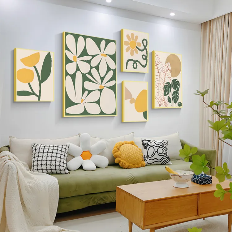 北欧ins风小清新挂画客厅装饰画简约现代温馨沙发背景墙组合壁画