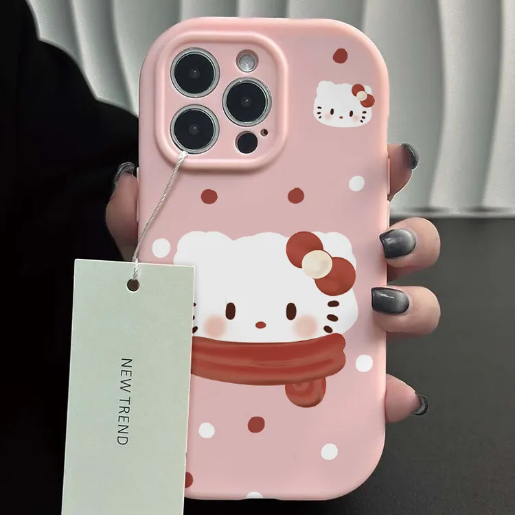 卡通围巾kt猫适用苹果/华为/OPPO/荣耀/VIVO/小米/全包防摔手机壳
