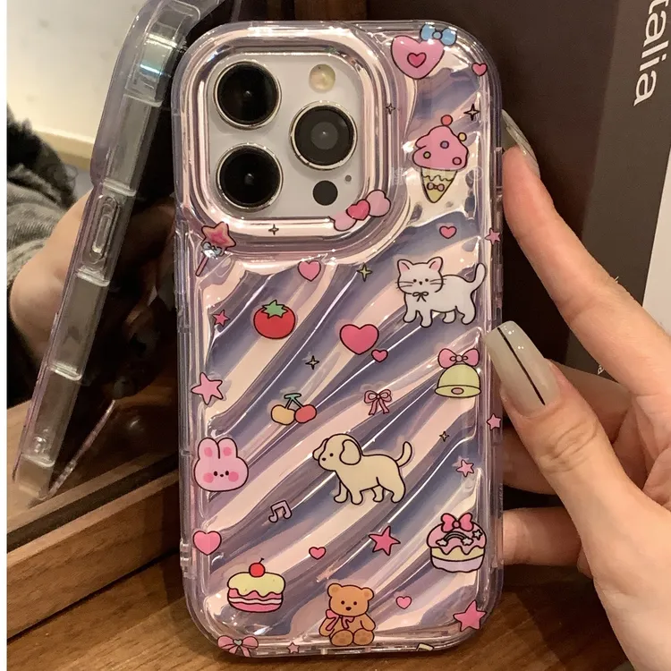 蛋糕小狗猫咪适用于苹果华为/OPPO/VIVO荣耀全包防摔透明手机壳