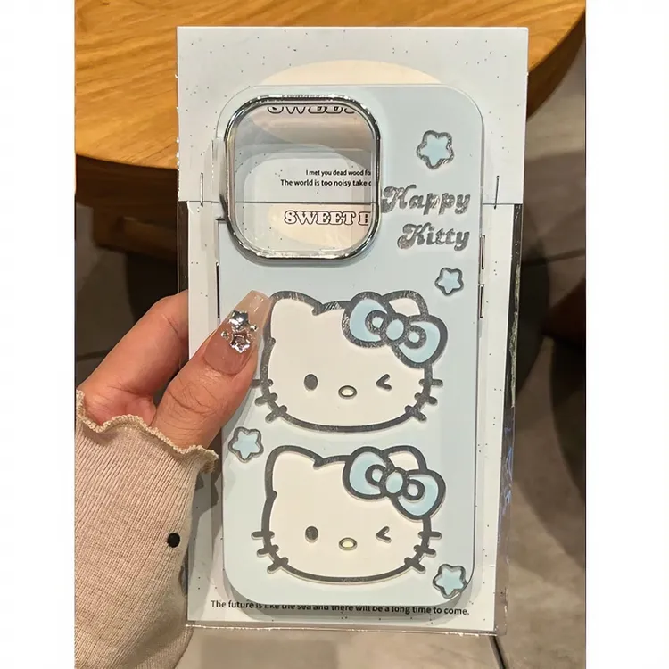蓝色大脸凯蒂猫适用iPhone14/15promax苹果13/12/11手机壳xR软78p