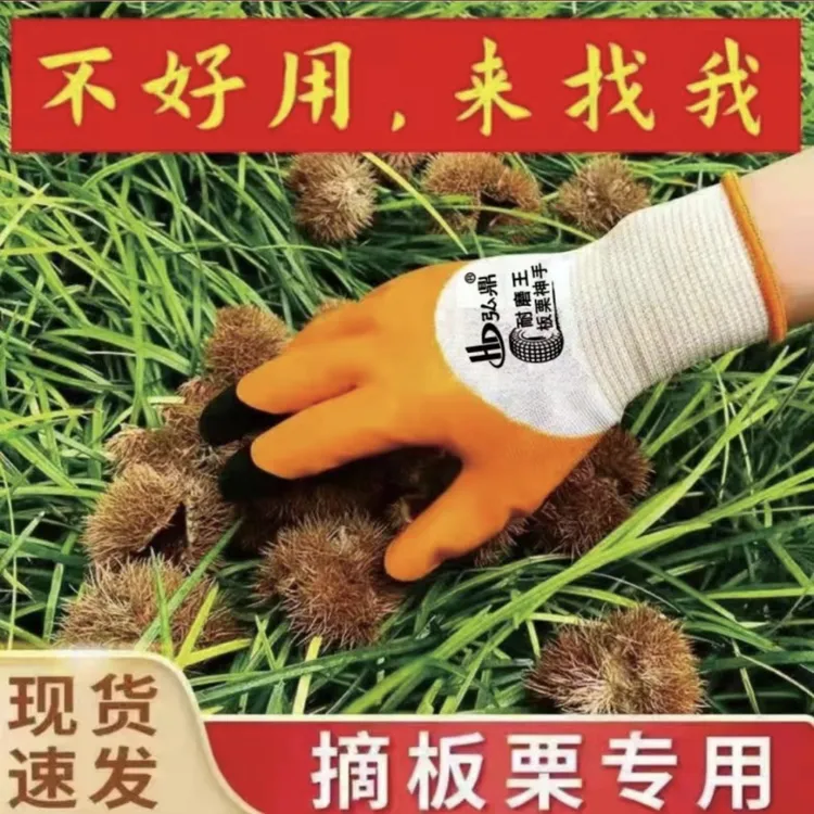 【12双】捡栗子摘板栗专用手套防扎手防刺耐磨丁腈手套