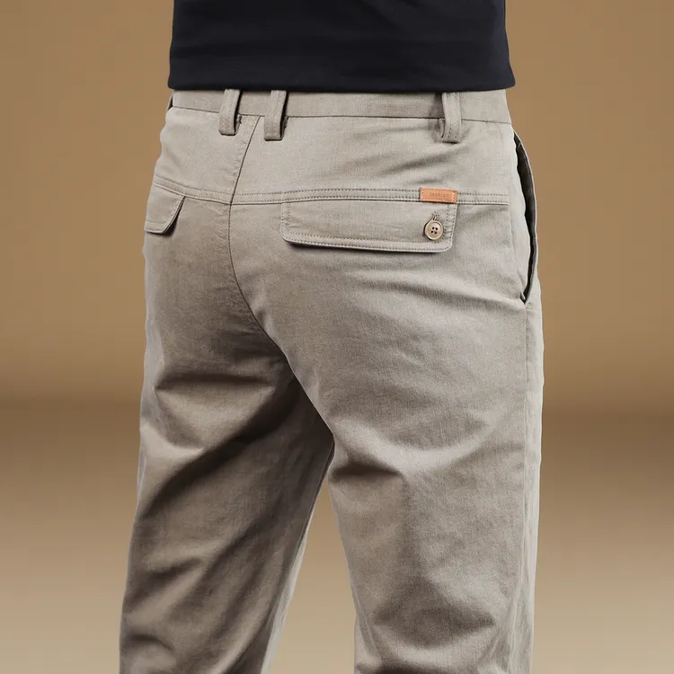 香港纯棉休闲裤男2025年新款直筒裤秋冬季款弹力商务长裤男士裤子