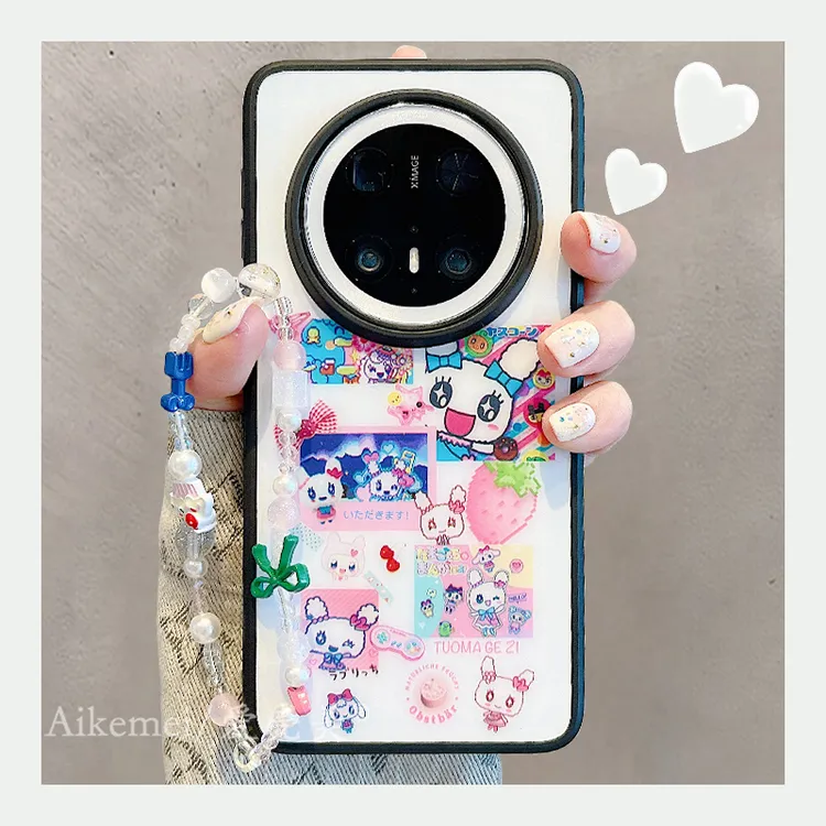 适用华为mate70pro+手机壳可爱卡通mate60pro+甜心吉水滴酱链条女