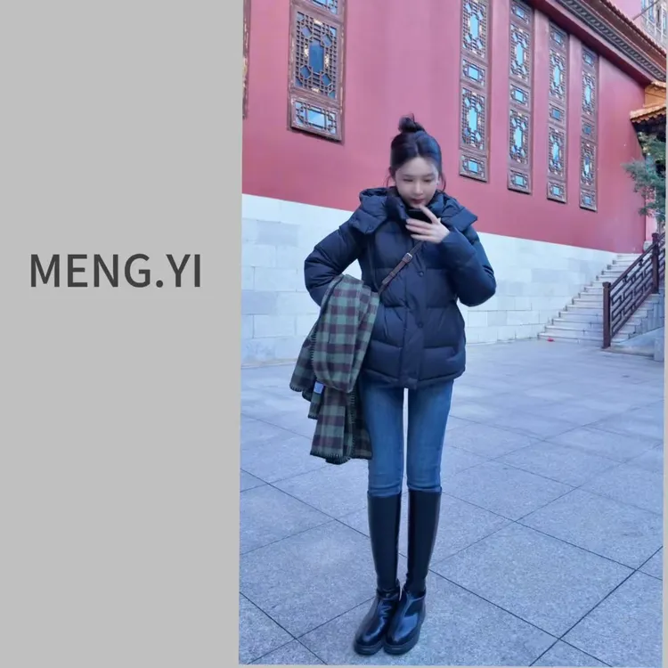 MENG.YI收腰带帽新国标90羽绒服5408