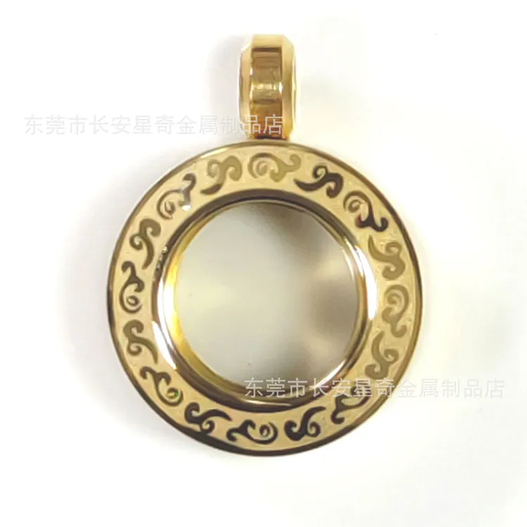 钛钢铅玻璃吊坠 批发镀金唐卡嘎乌盒可打开装急救保健品药丸朱砂