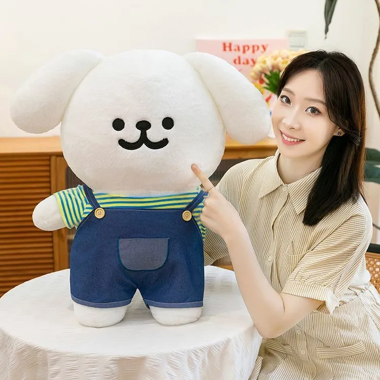 韩国线条Meltese小狗玩偶毛绒玩具可爱礼物软萌少女解压生日礼物