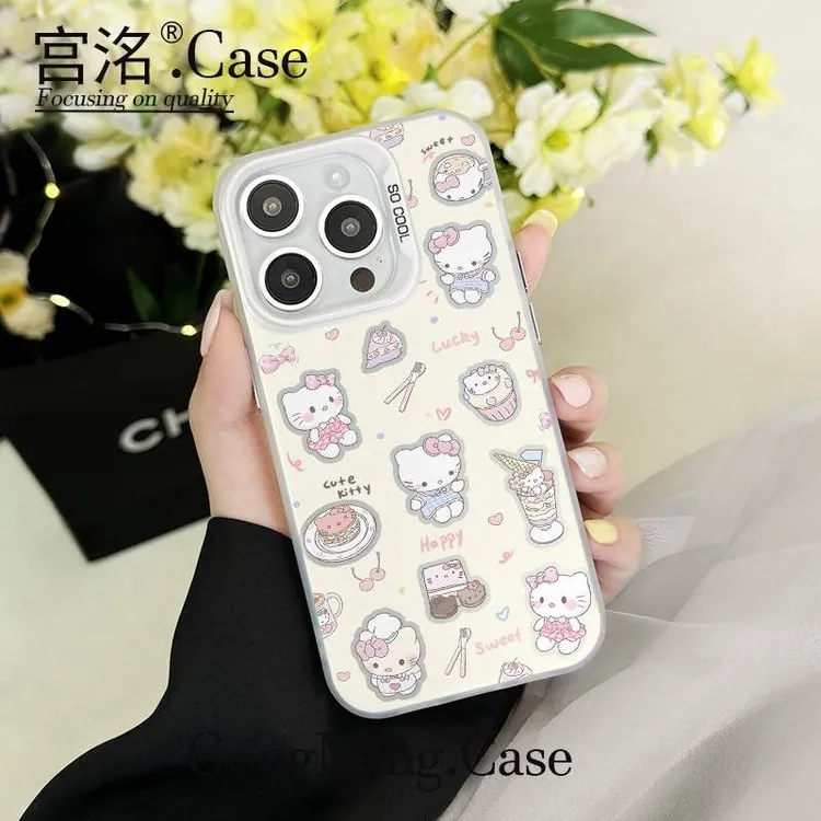 蛋糕KT合集彩银壳适用于iPhone苹果16手机壳华为oppo小米手机壳男