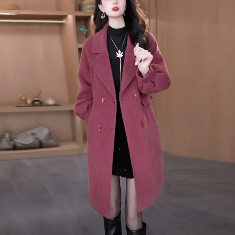 高级感冬季夹棉品质毛呢外套女爆款2025新款时尚气质显瘦高档大衣