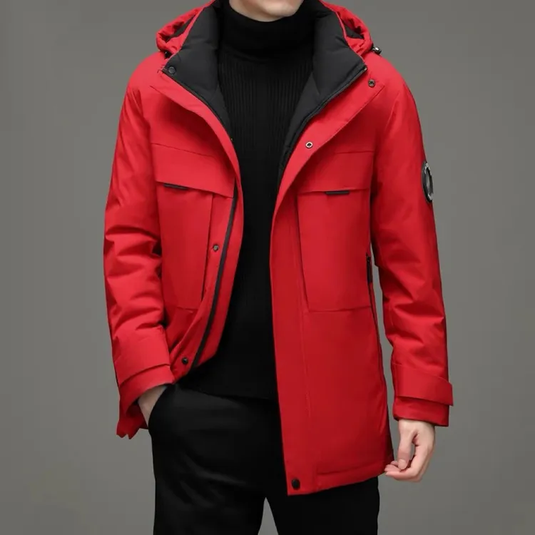 冬季新款羽绒服男款户外休闲时尚轻奢高货可拆卸帽中长款保暖外套