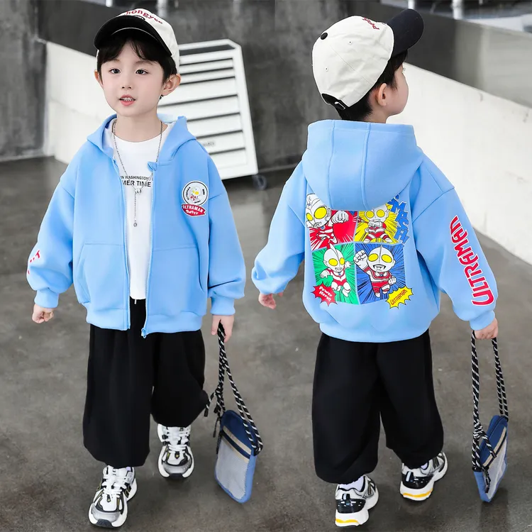 奥特曼男童衣服秋季连帽外套2025新款儿童春秋装小男孩帅气时髦潮