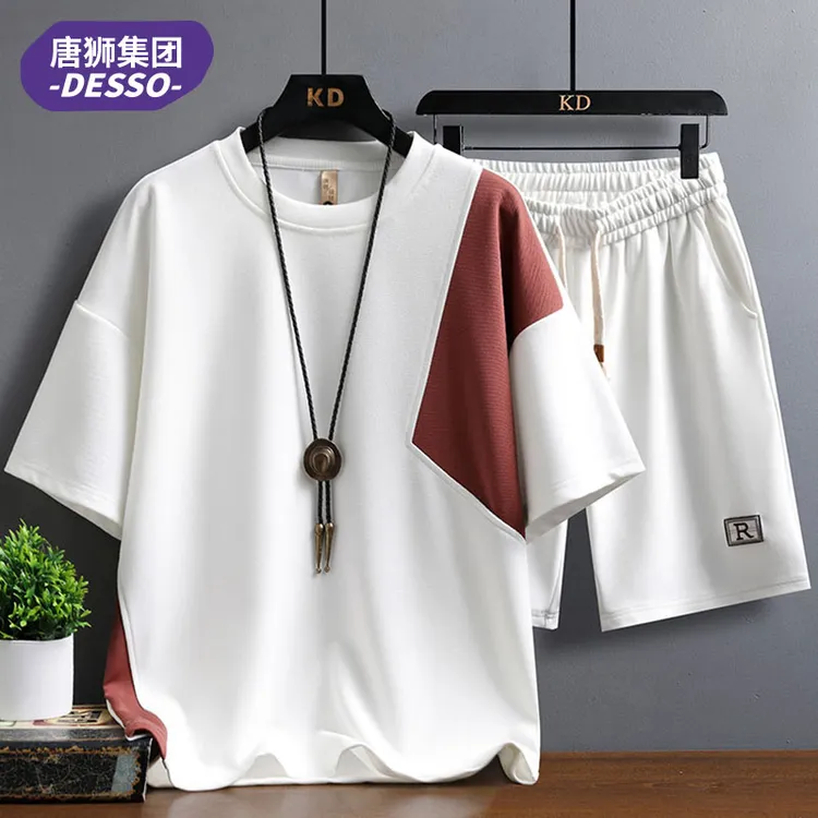 唐狮集团DESSO夏季男休闲潮流套装两运动短袖短裤宽松一套帅气T恤