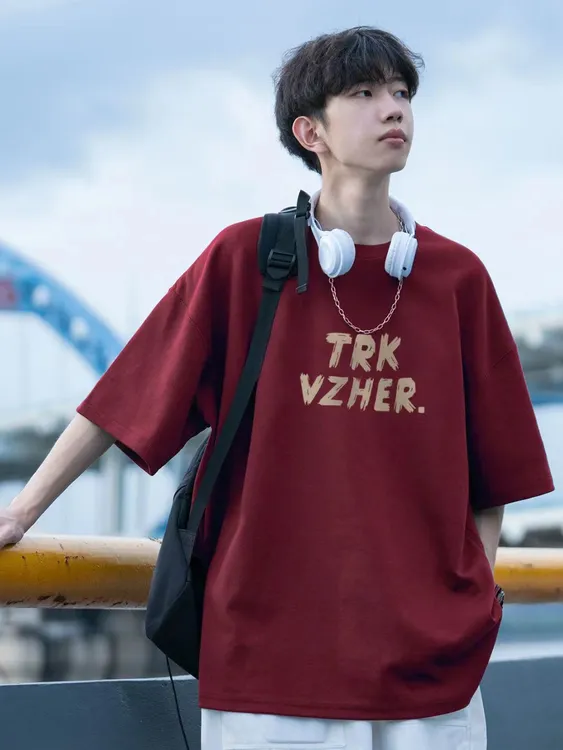 T恤潮流ins夏季高智淡人风高中生夏季短袖圆领短袖