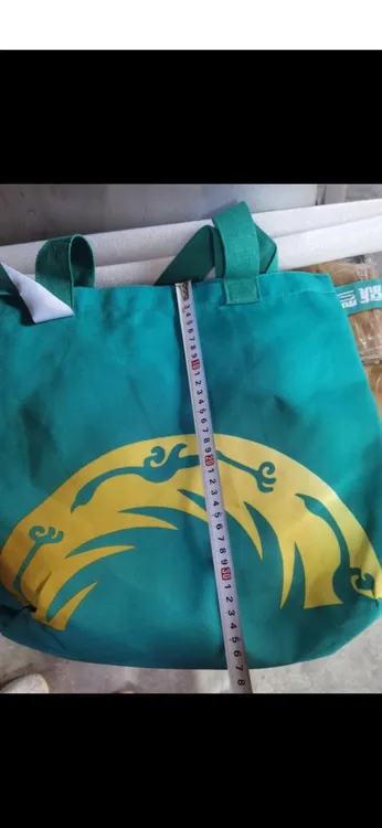夹层拉链袋格子双根可折叠单肩包高品质瑜伽包斜跨绿色印花布包